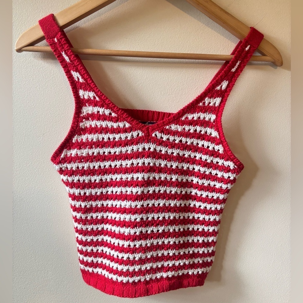 Freshman Red and White Striped Tank Top